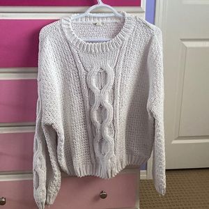 Garage cable knit white sweater